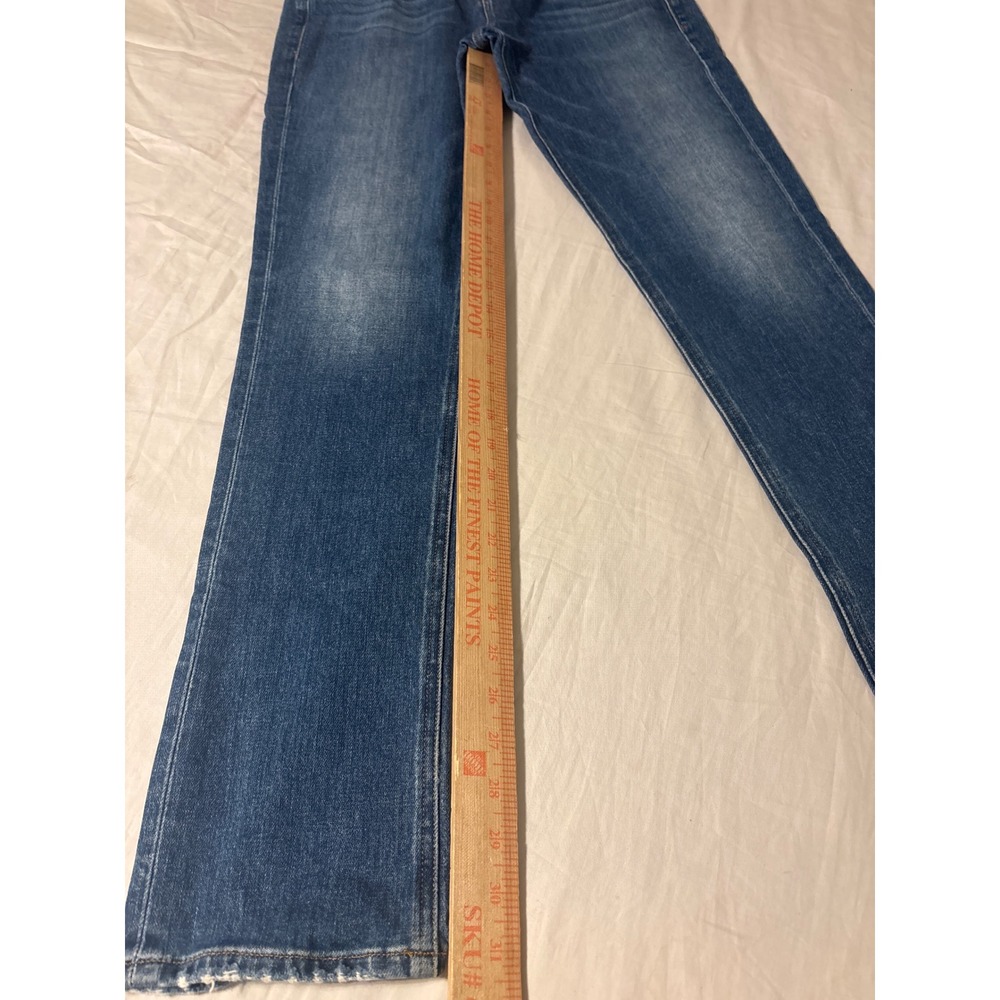 FRAME Straight Leg Jeans Womens 29 Blue Distressed Denim - Picture 4 of 14